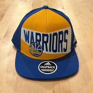 Golden State Warriors Adidas Snapback Flat Brim Hat OSFM Blue